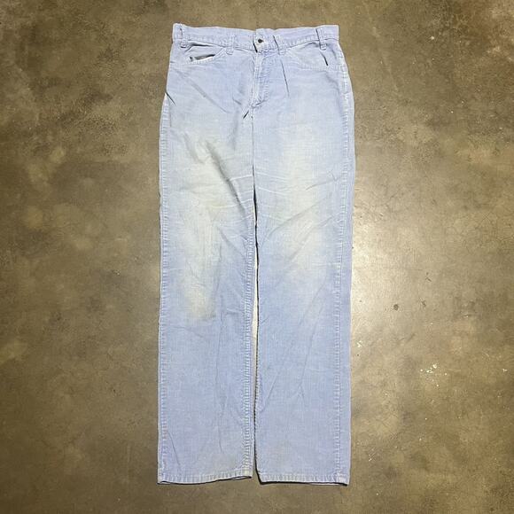 Vintage 70s Levi's 519 Blue Slim Fit Corduroy Pants 32x31 - Picture 1 of 7